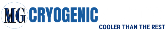 Logo of MG Cryogenic with the tagline