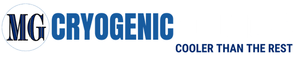 Logo of MG Cryogenic with the tagline