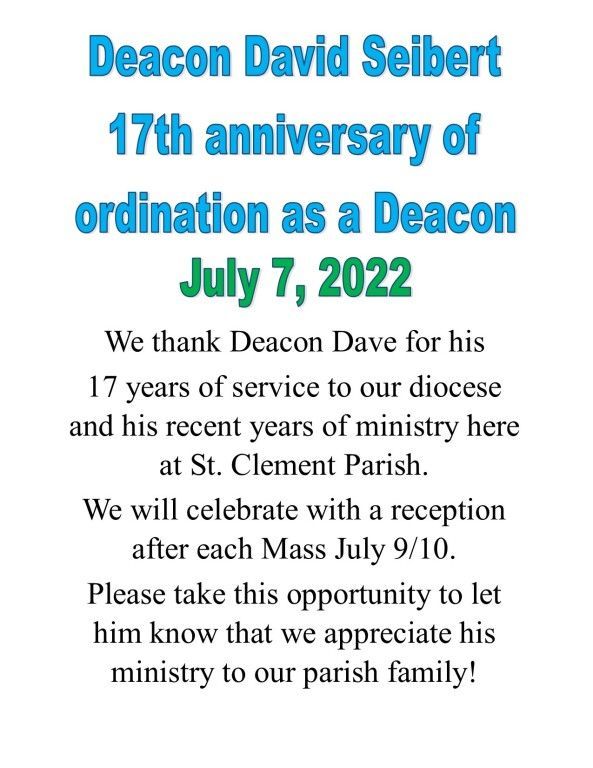 Deacon Dave Anniversary