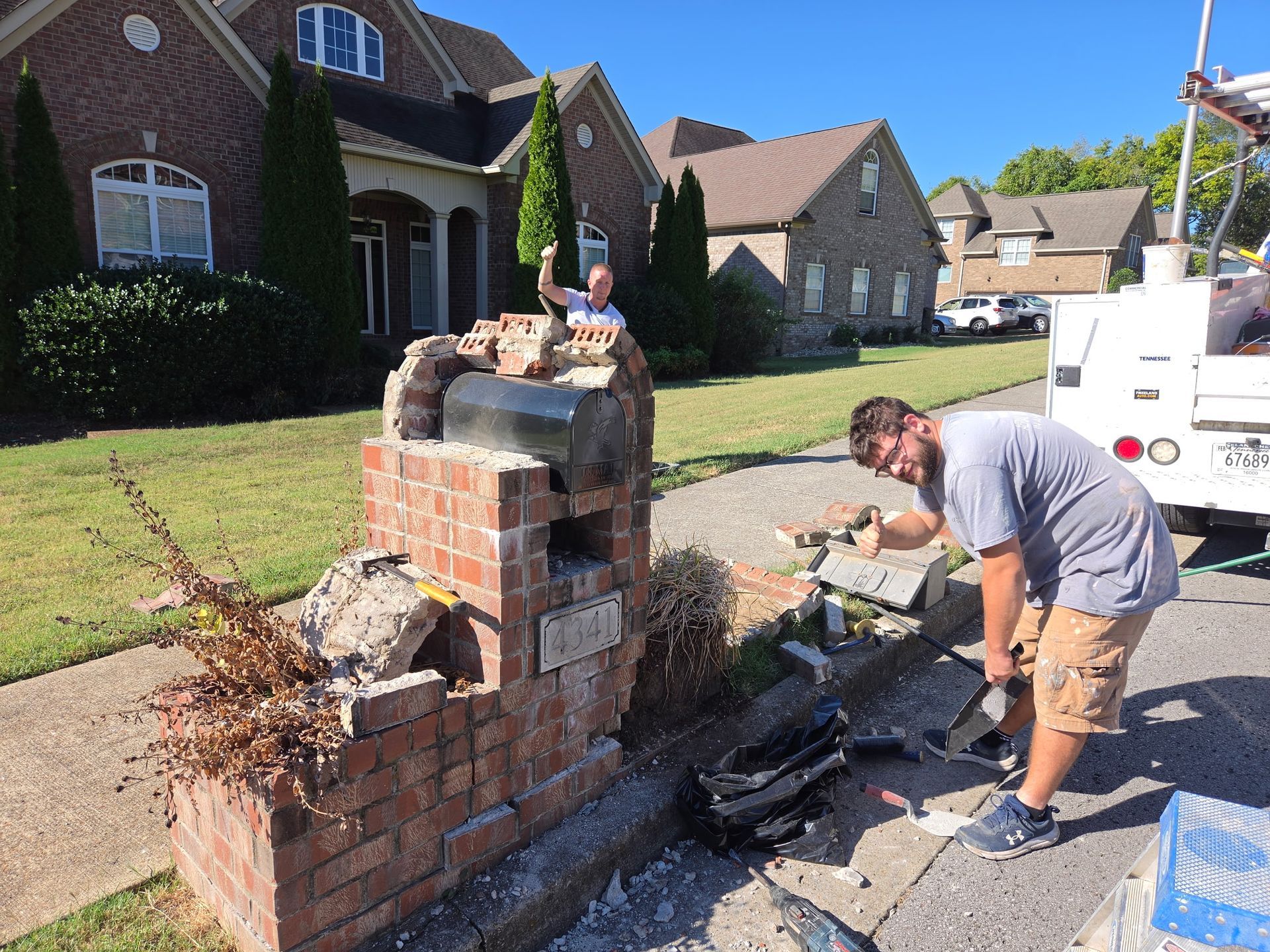 delivery driver hit my brick mailbox