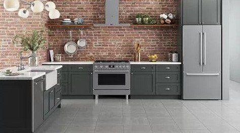 Modern kitchen with brick wall | Build on Your Lot | Covell Communities | Chester, Maryland 21619