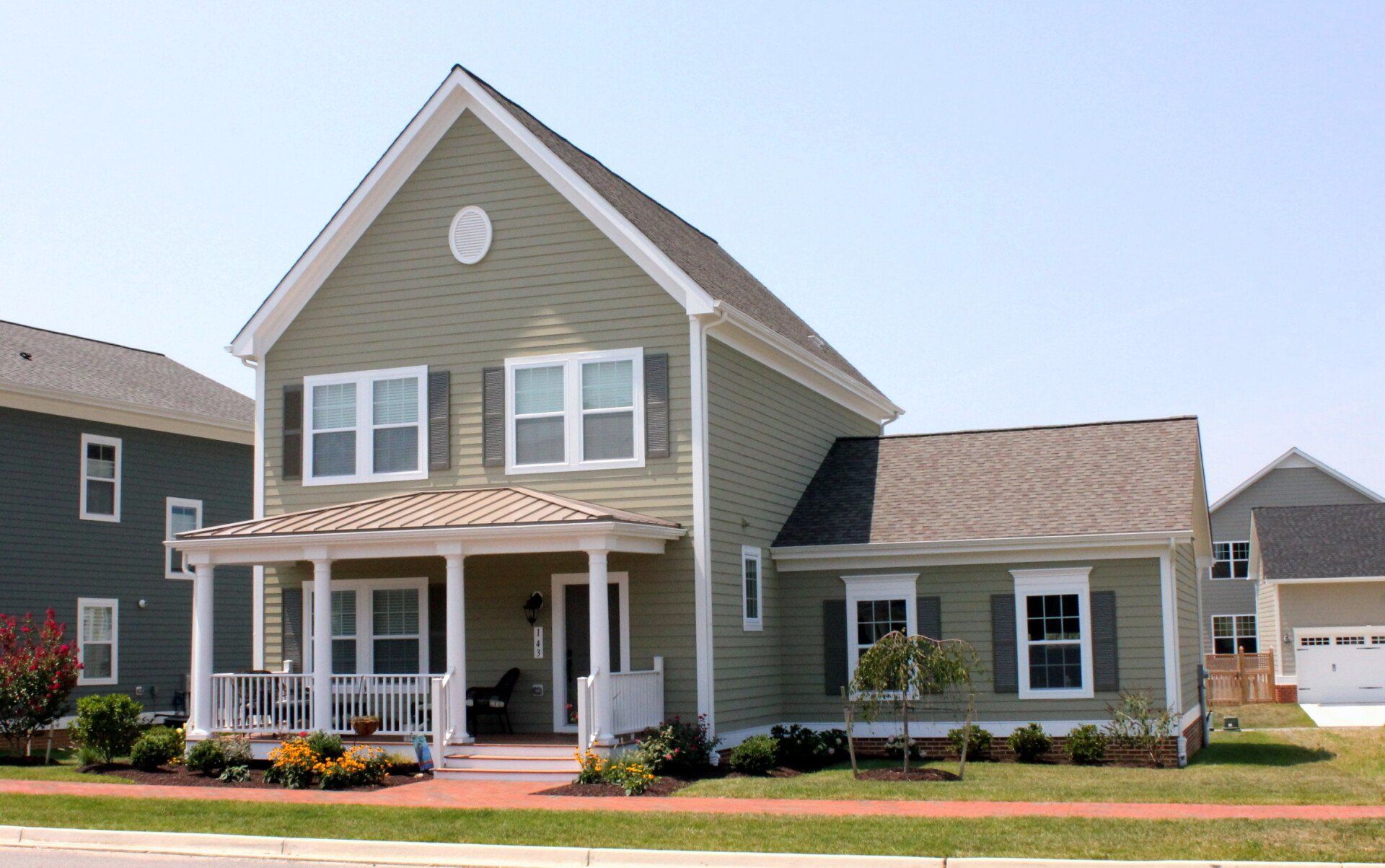 Tan two story home exterior | Chantham Legacy | Covell Communities | Chester, Maryland 21619