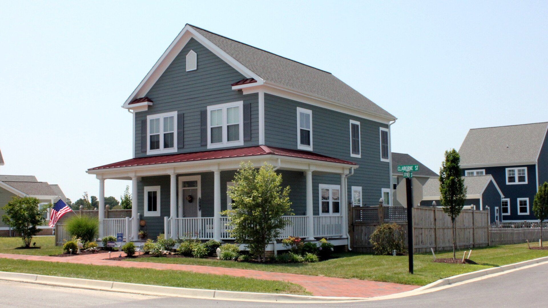 Blue two story home exterior | Chantham Legacy | Covell Communities | Chester, Maryland 21619