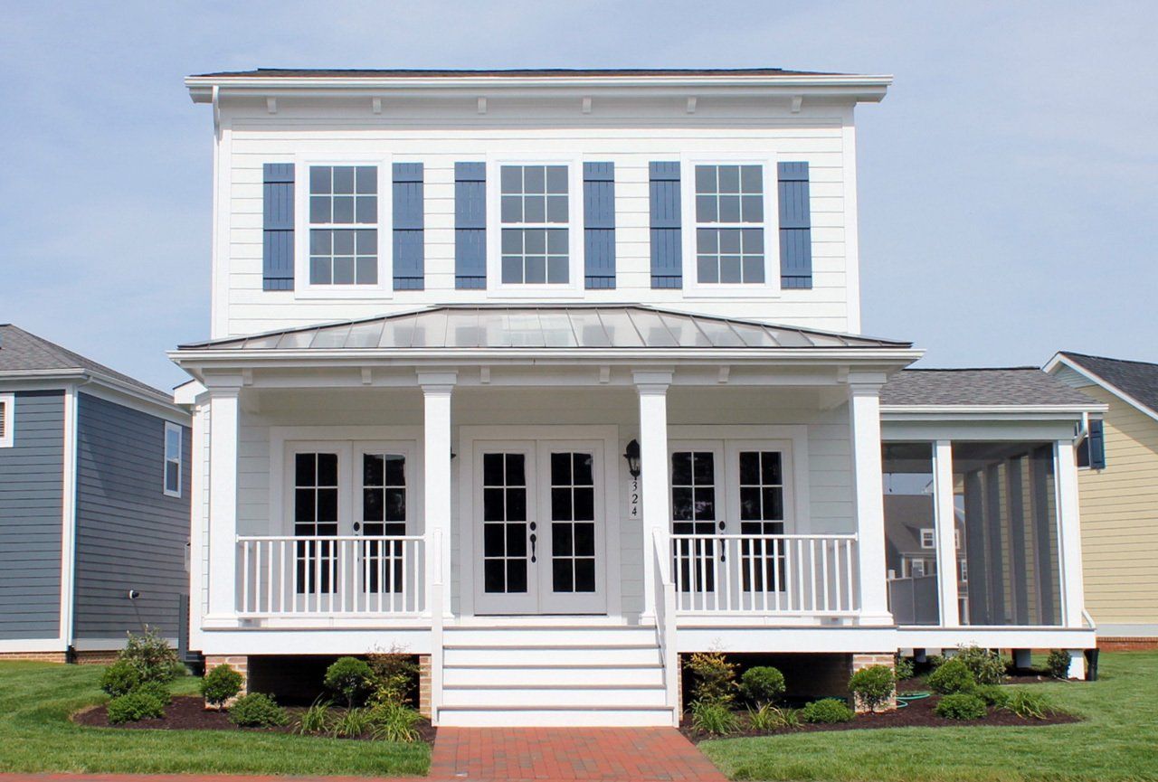White home exterior with porch | Classic Series | Covell Communities | Chester, Maryland 21619