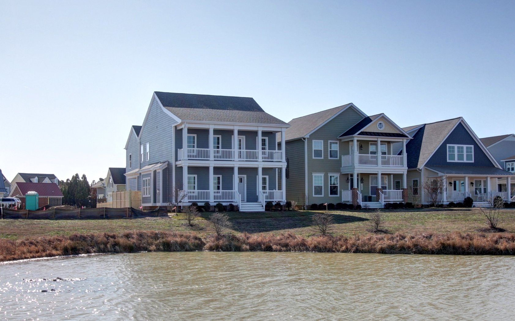 Blue home with porch exterior | Port Royal Legacy | Covell Communities | Chester, Maryland 21619