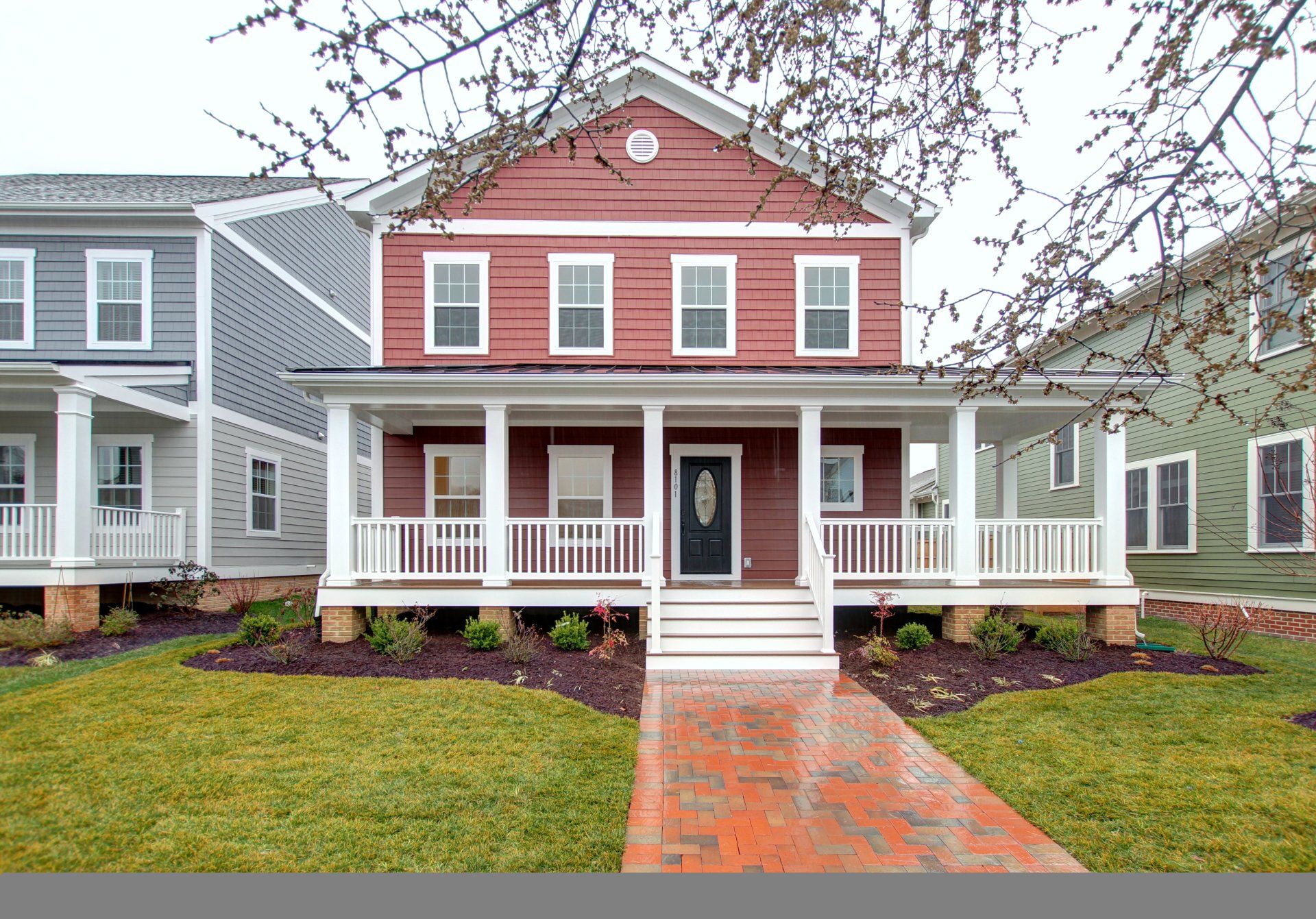 Red two story home exterior | Galveston Legacy | Covell Communities | Chester, Maryland 21619