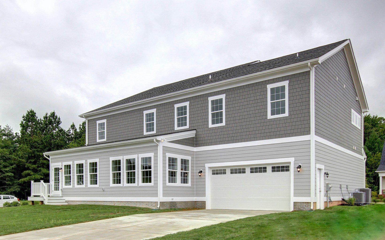Grey two story home exterior | East Port Executive | Covell Communities | Chester, Maryland 21619