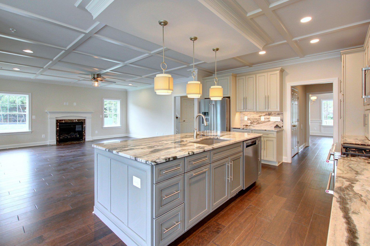 Open kitchen with large island | East Port Executive | Covell Communities | Chester, Maryland 21619