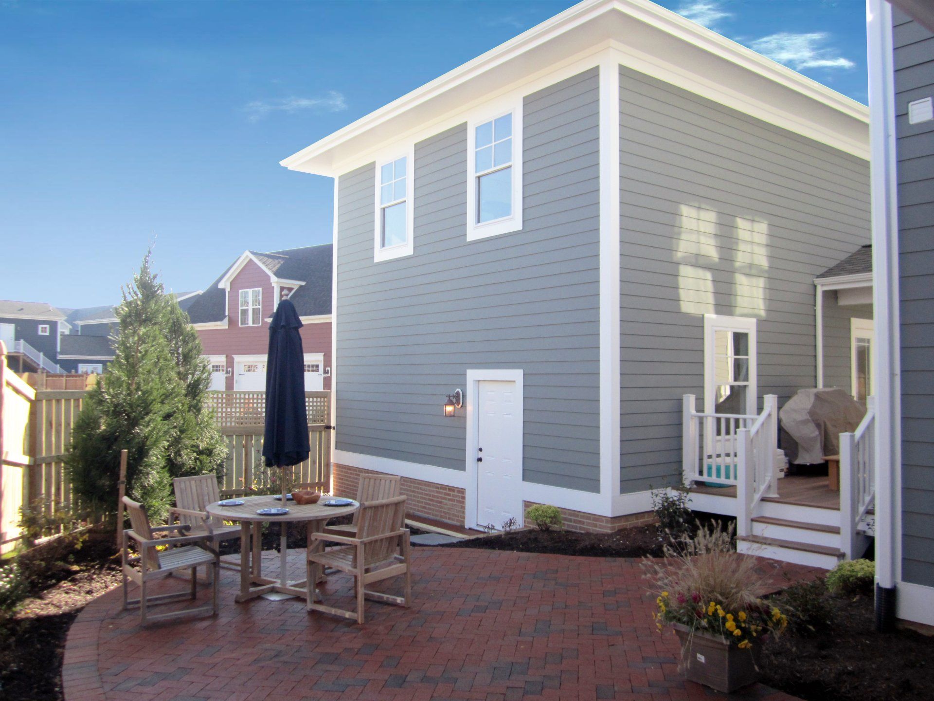 Courtyard grey home exterior | Kitty Hawk Legacy | Covell Communities | Chester, Maryland 21619