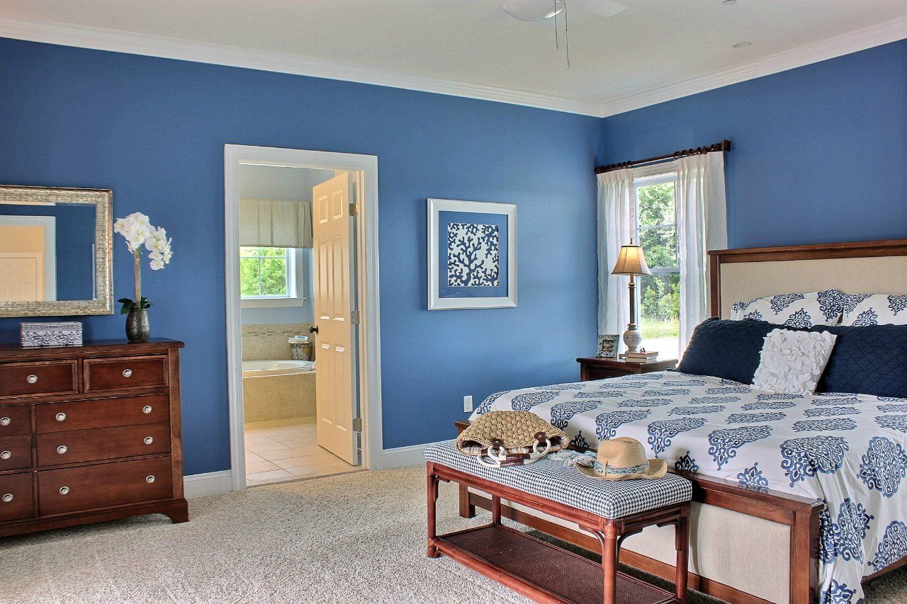 Owners suite with bed | Monterey Legacy | Covell Communities | Chester, Maryland 21619
