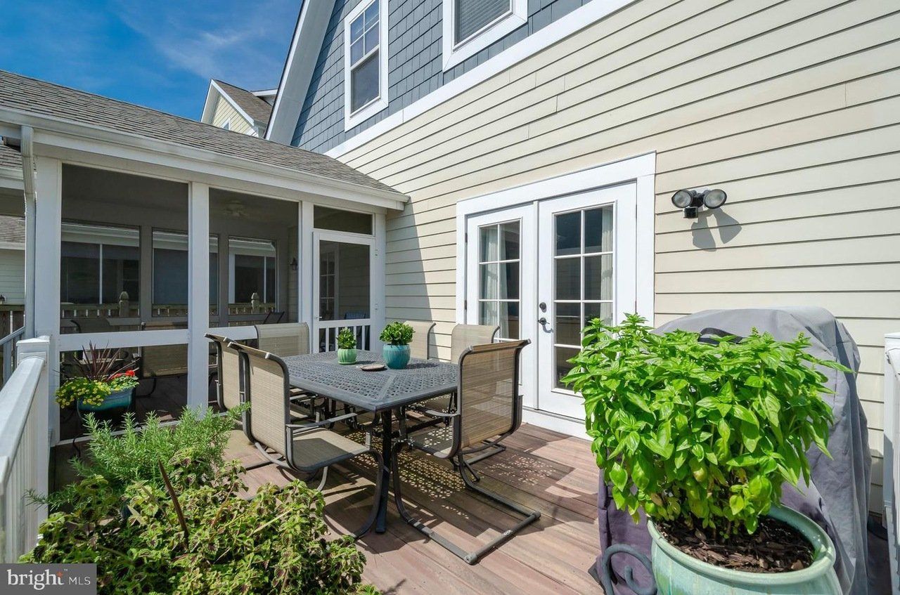 Deck with table | Sawgrass Legacy | Covell Communities | Chester, Maryland 21619