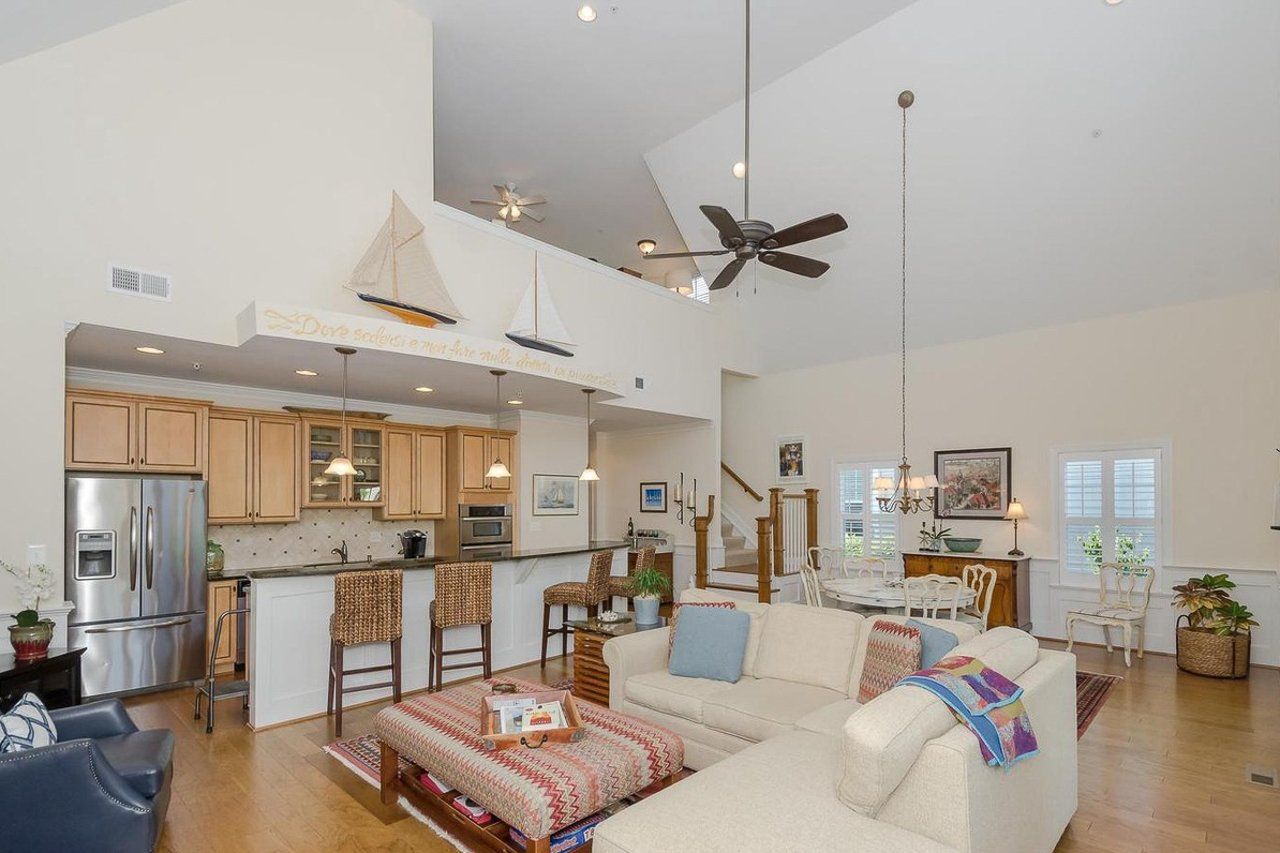 Open living room and kitchen with island | Sawgrass Legacy | Covell Communities | Chester, Maryland 21619