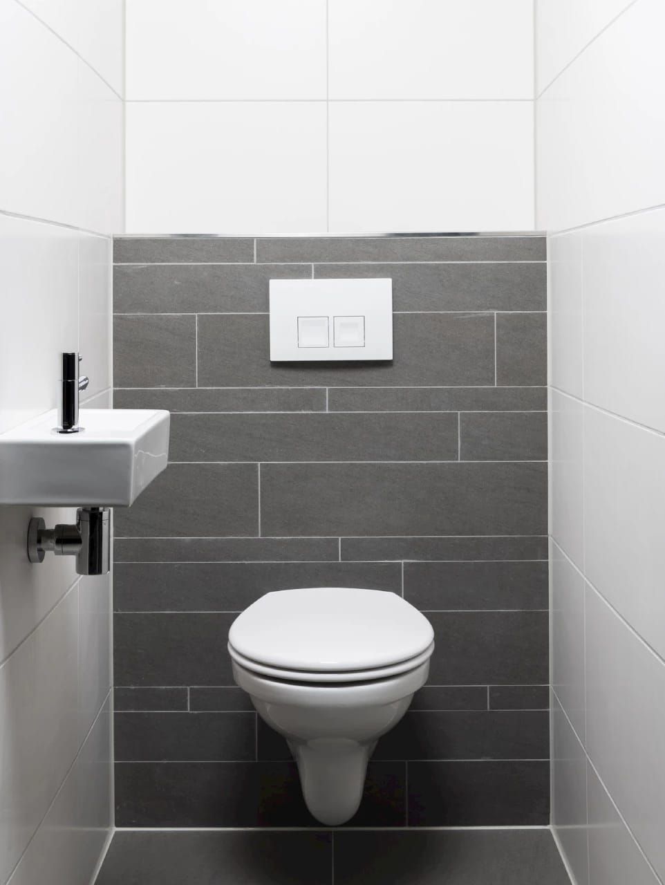 Strakke modern toilet opgeleverd