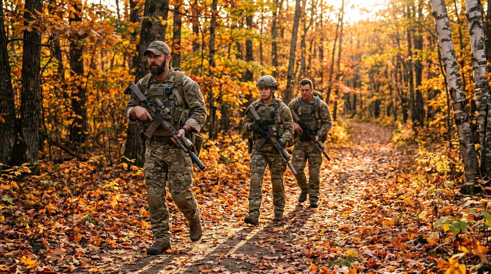 Hunters enjoying the fall weather while hunting hogs