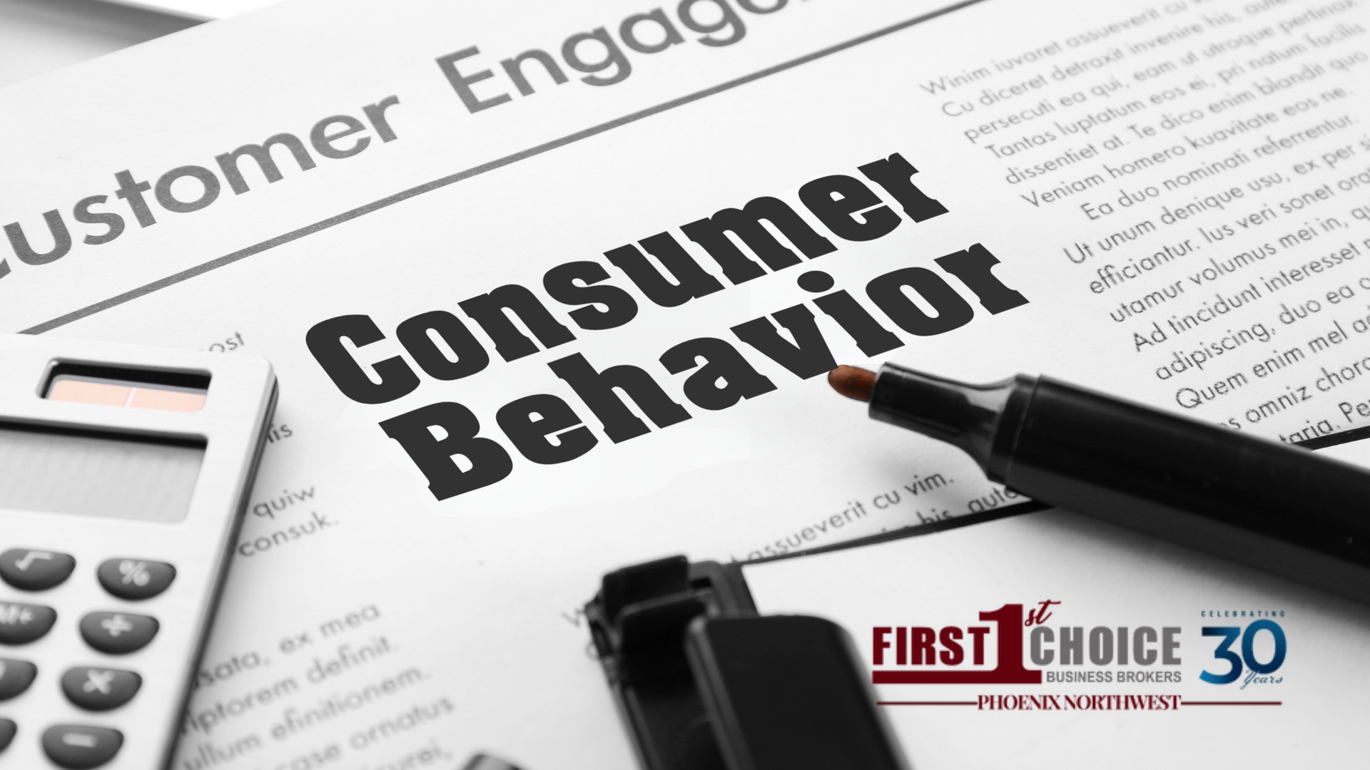 A piece of paper with the words consumer behavior written on it