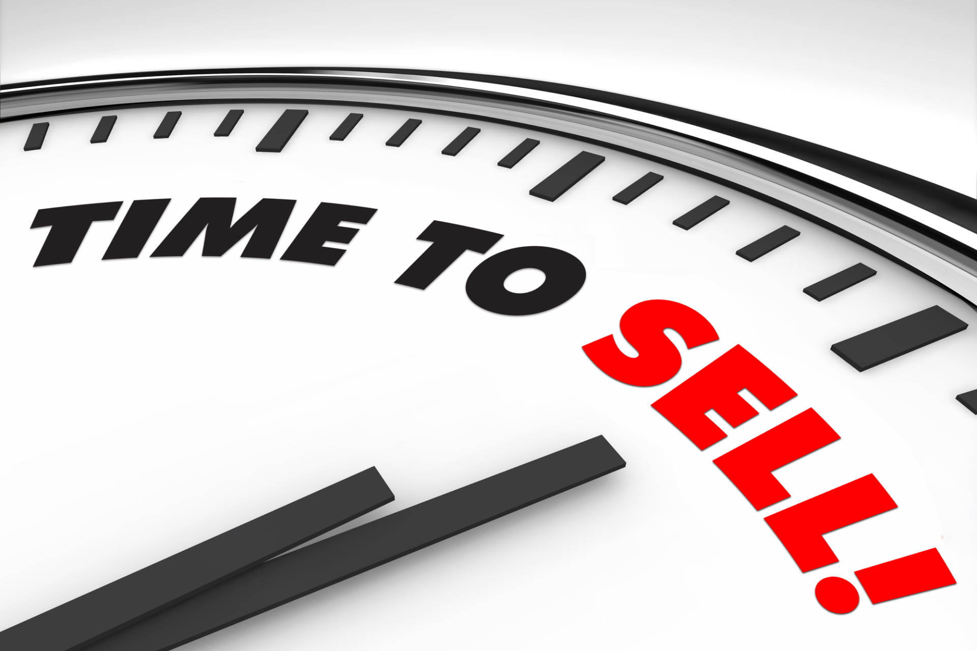 A clock that says time to sell on it