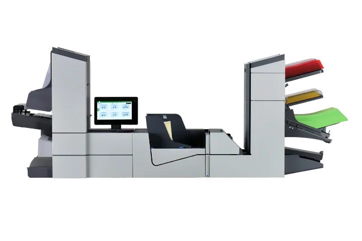 A computer is sitting on top of a printer.
