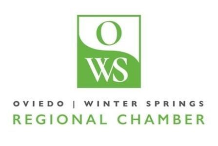 Oviedo Winter Springs Regional Chamber logo in green, black, and white