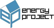 Logo blu a forma di casa che forma le lettere 