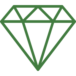 A green diamond icon on a white background.