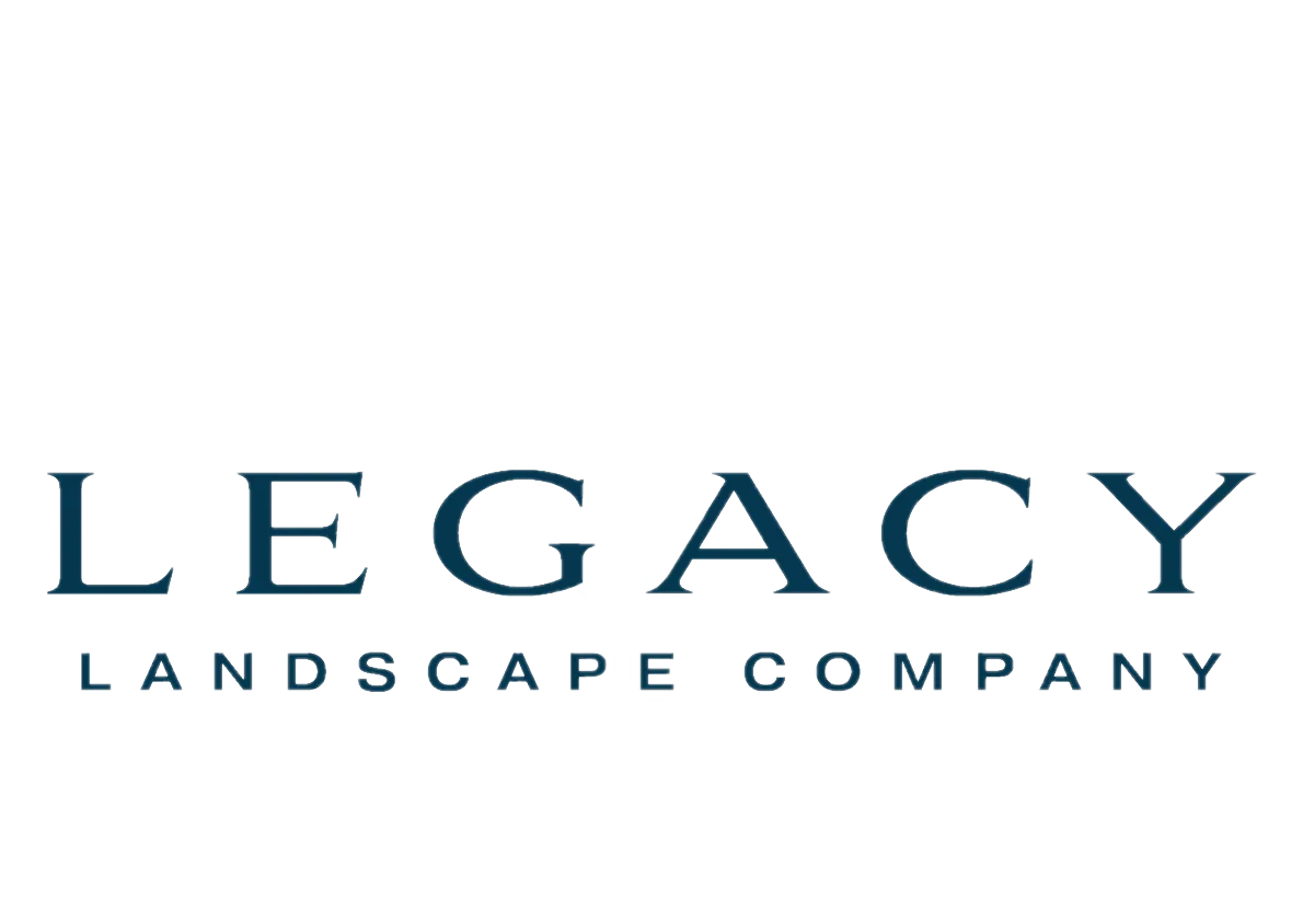 Legacy Landscape Company logo in blue serif text on a white background