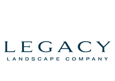 Legacy Landscape Company logo in blue serif text on a white background