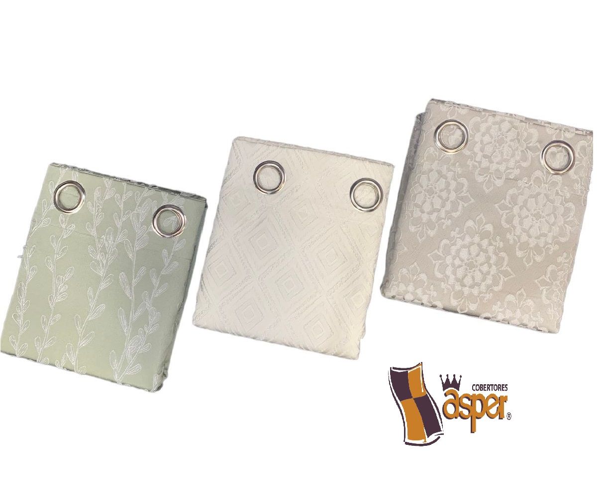 Cortina decorativa con aros aros