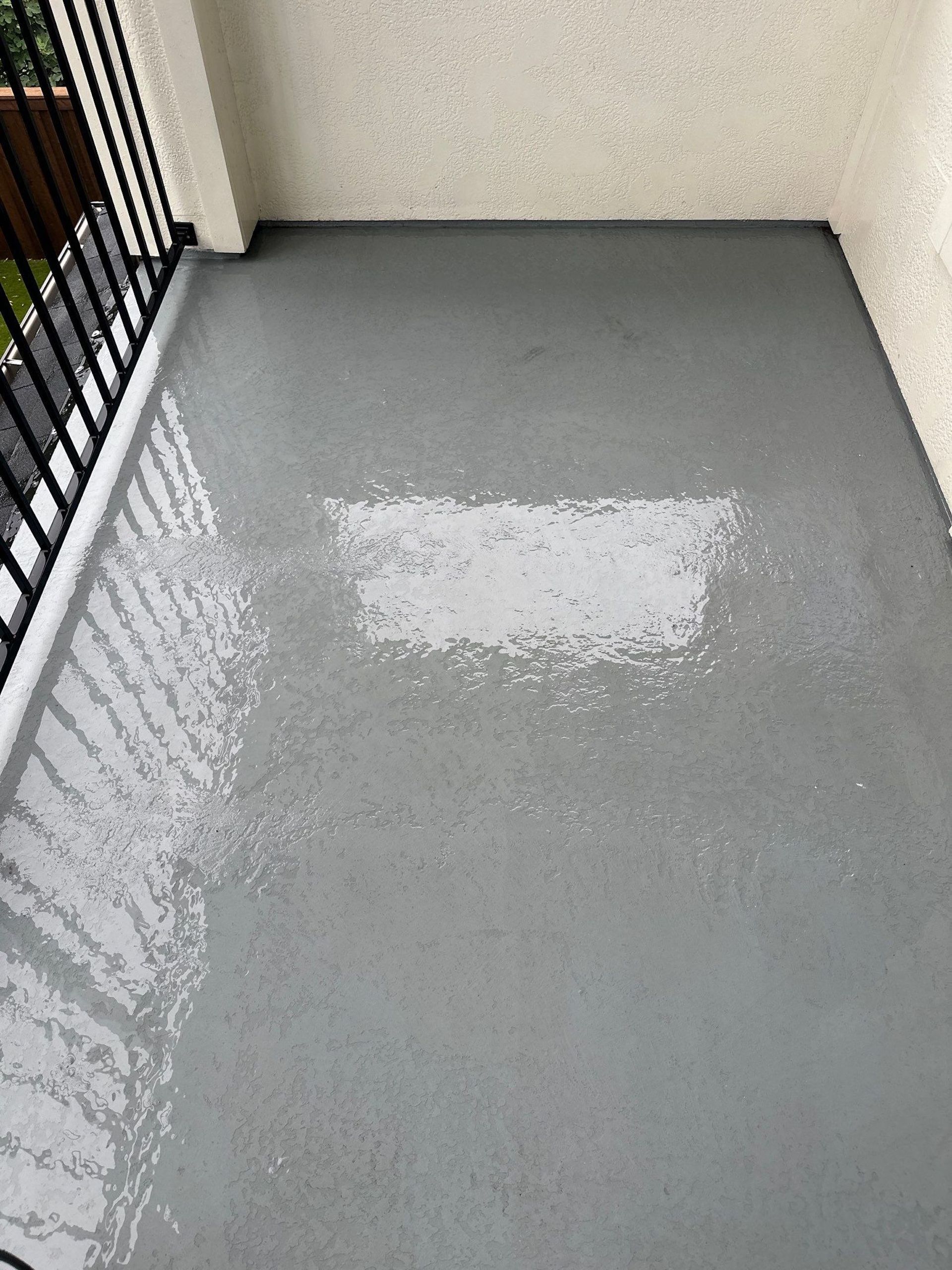 a clean gray concrete floor 