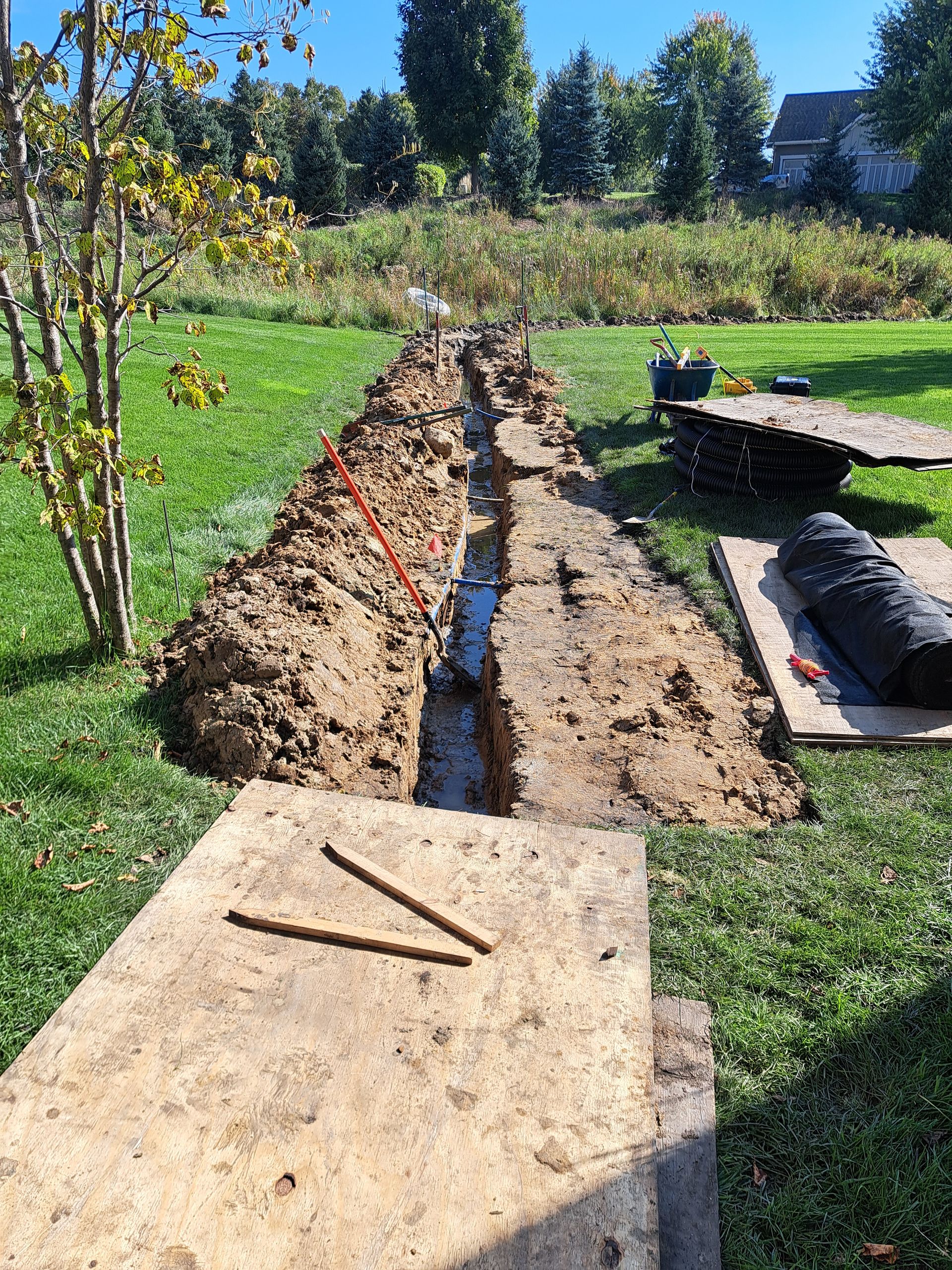 Drain Run French Drain Fix for a Wet Lawn | North Oaks, MN