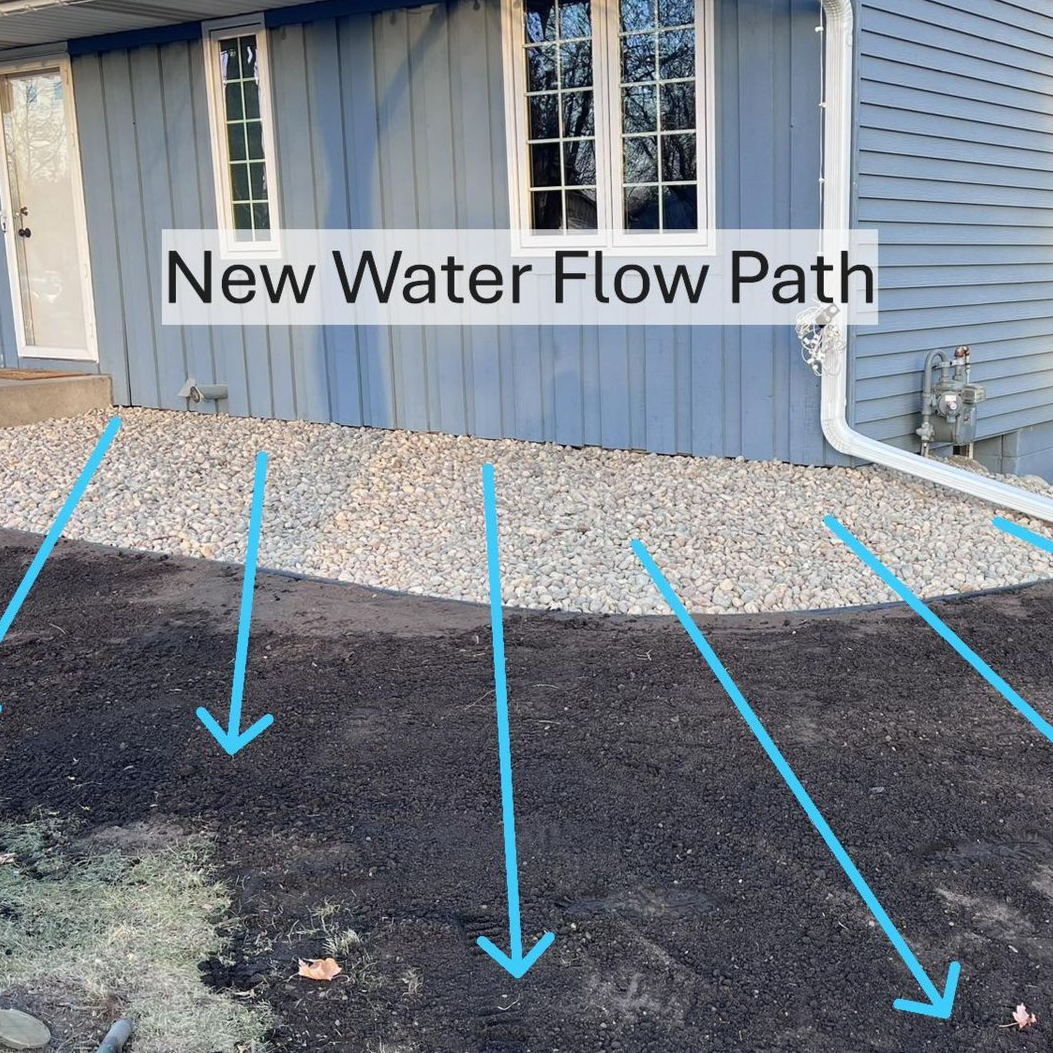 KG Landscape regrading foundation landscaping to send water away from a house in Minneapolis MN