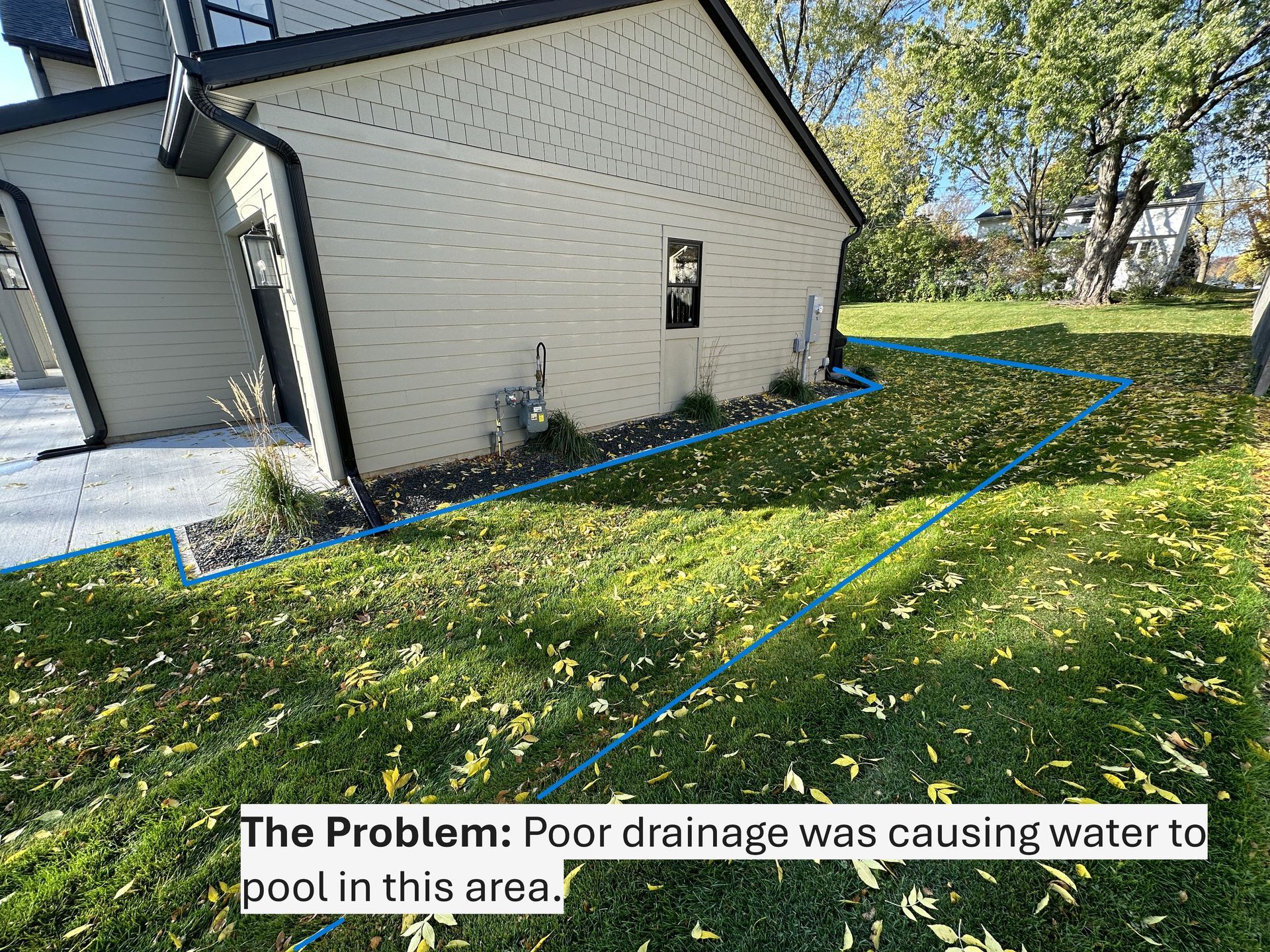 Edina+MN+KG+Landscape+standing+water+pooling+in+the+yard