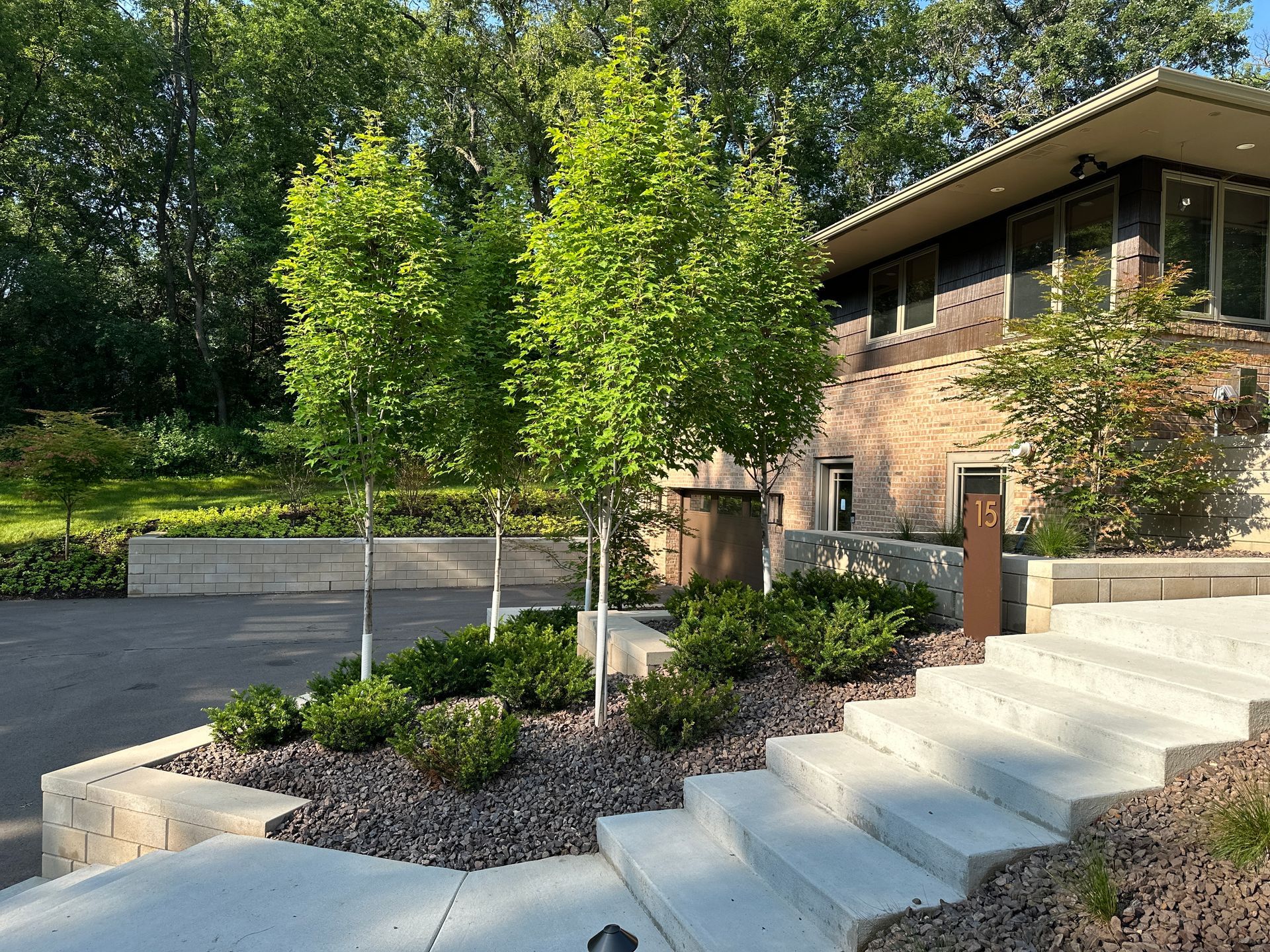 house featuring new retainer walls over 4 feet tall