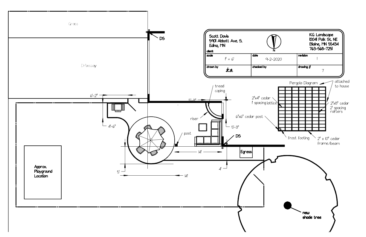 Backyard design concept for home in Edina, MN.