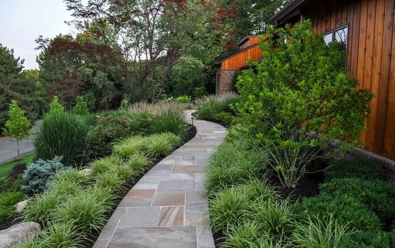 walkway with privacy in front yard