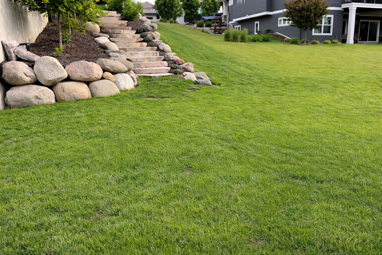 Lawn with topdressing in Mendota Heights