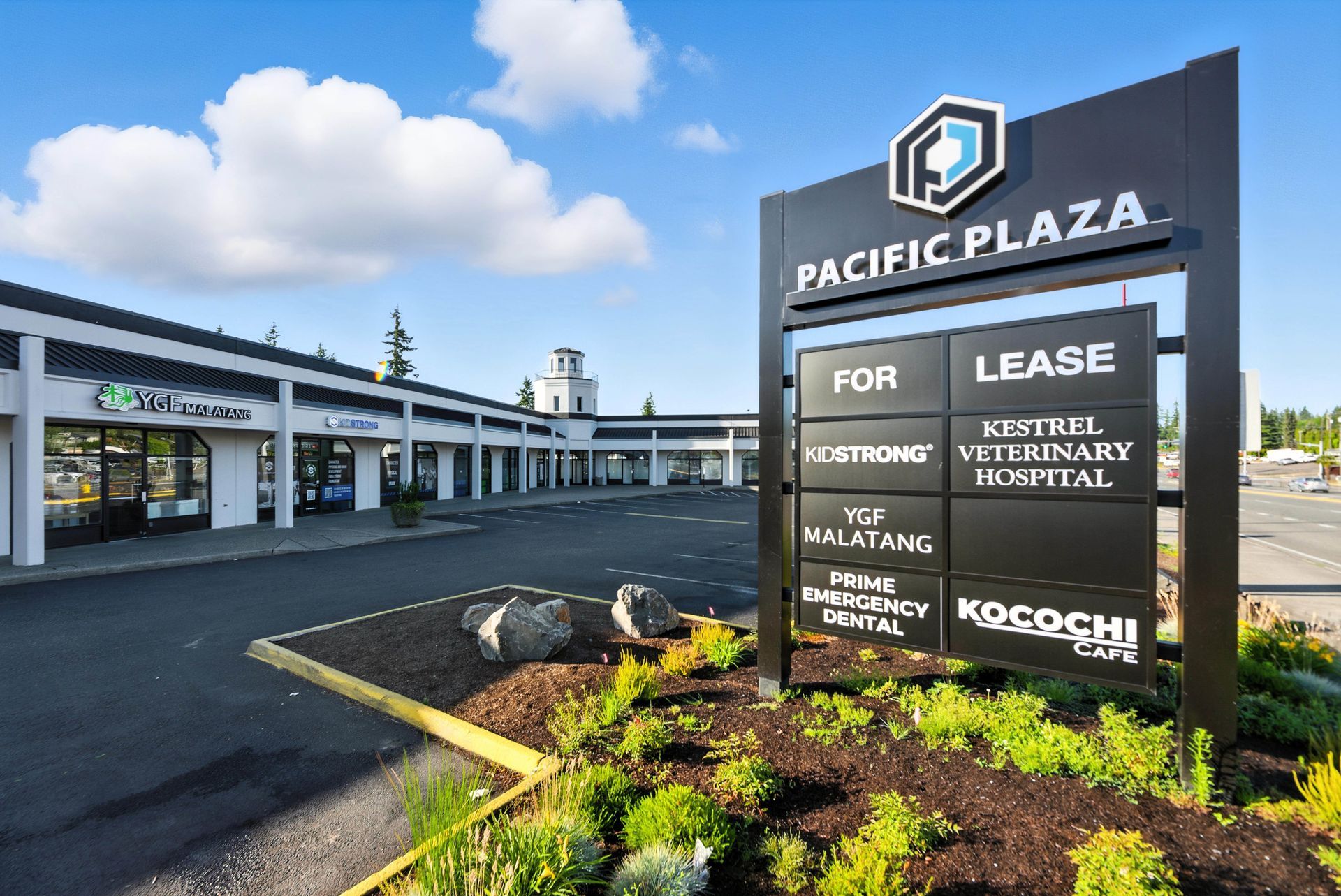 Pacific Plaza Building Signage in Lynnwood, WA