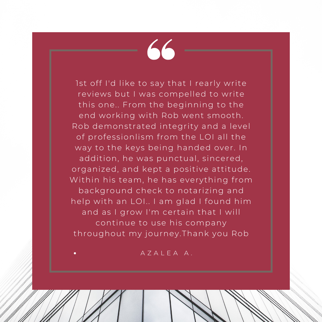 Client testimonial for Rob Gasca Real Estate