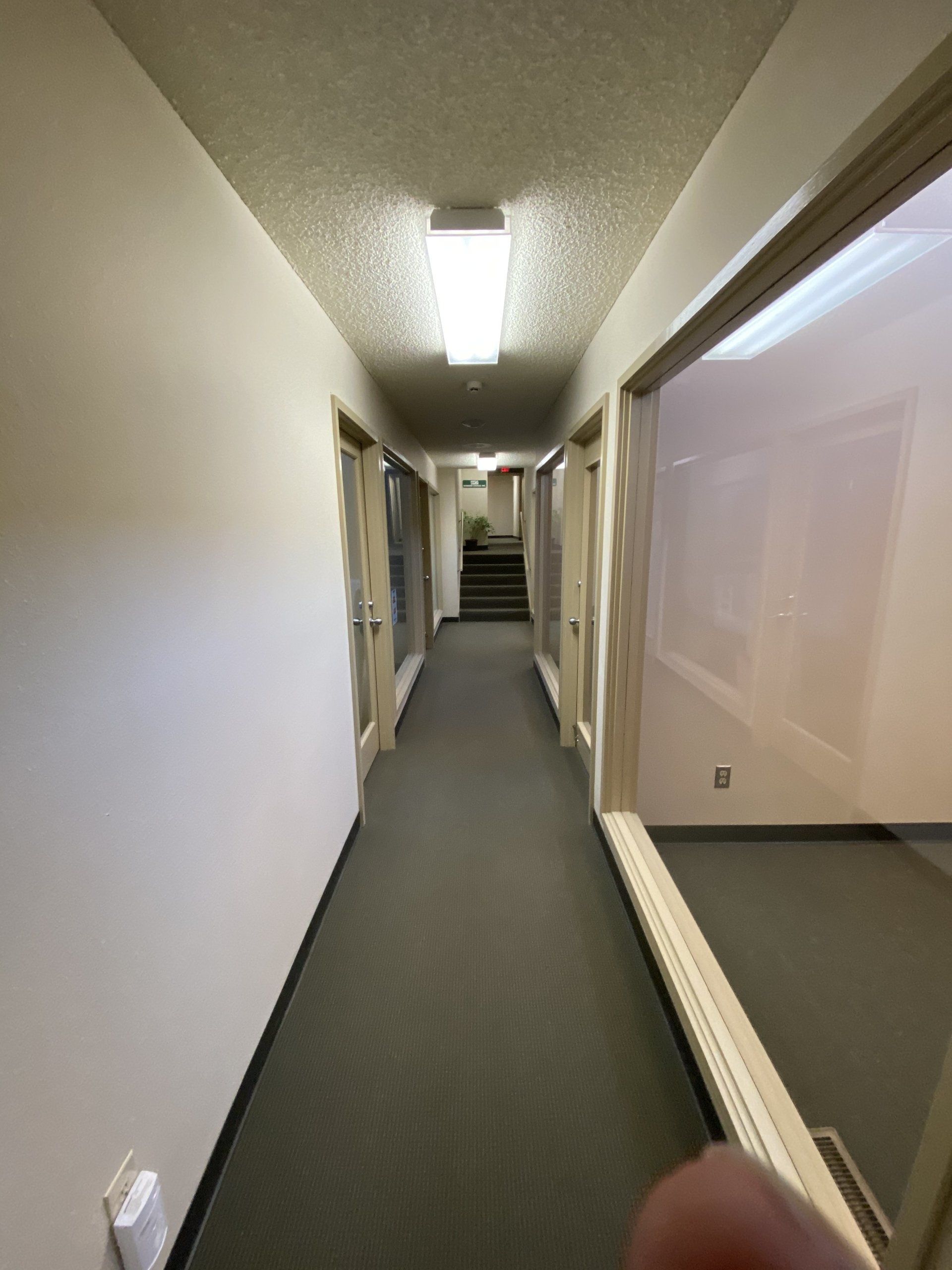 Hallway and window at 212 Wells Office Building in Renton WA