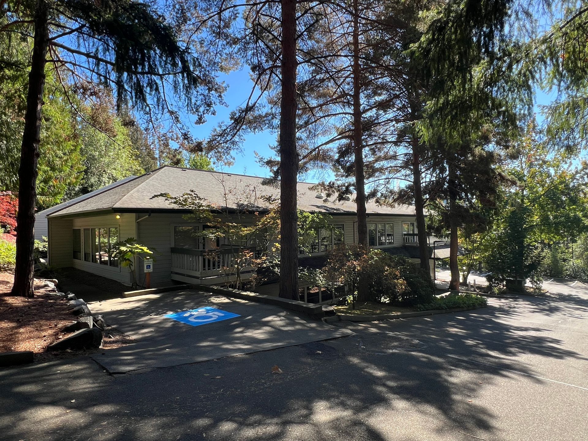 Cimworks Building exterior with trees in Kirkland WA