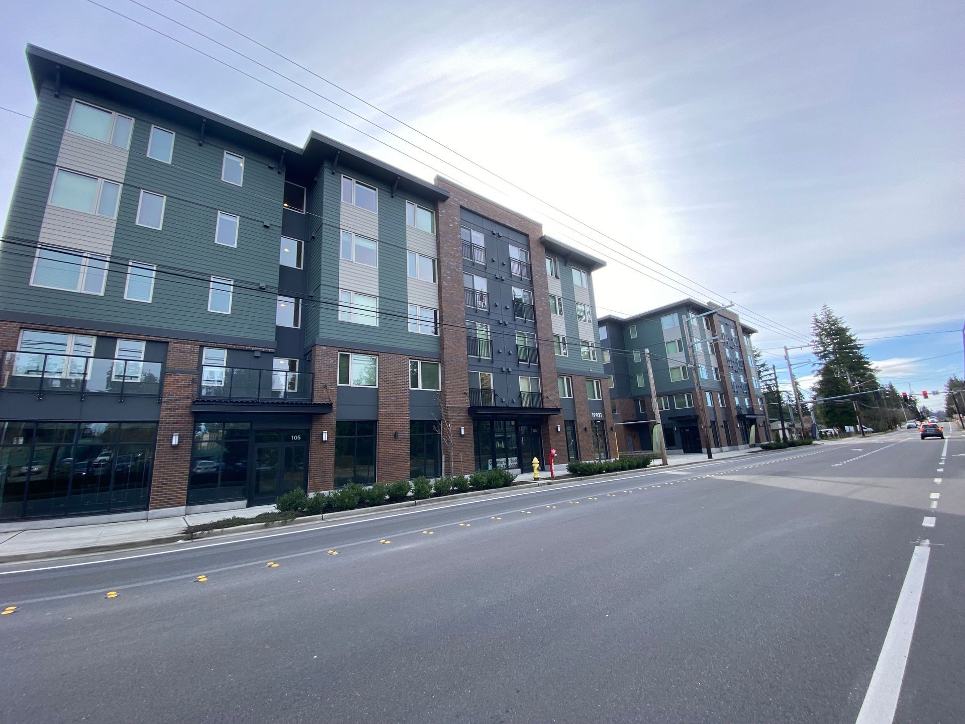 Exterior of Triton Court mixed-use building in Edmonds WA