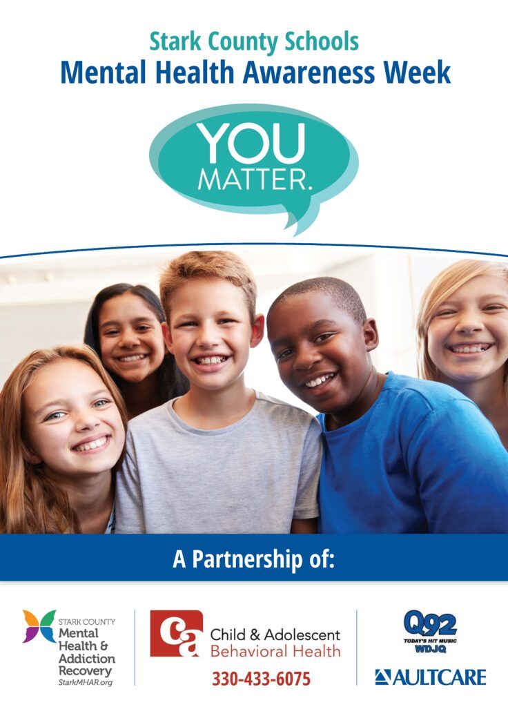 Poster for Mental Health Awareness Week with smiling children.