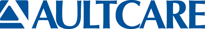 Logo of Vaultcare in blue.