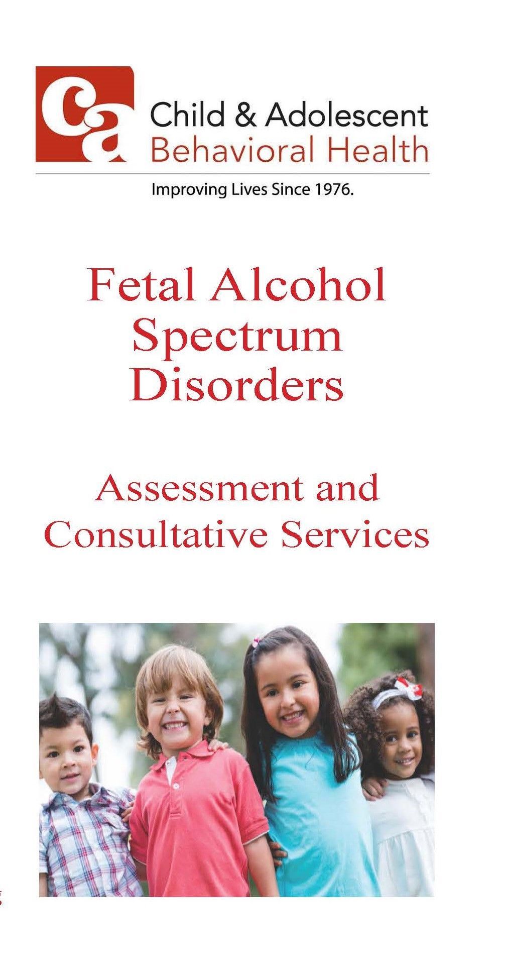 Brochure: Children smiling, text reads