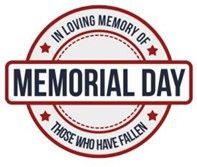 Memorial Day emblem with text: