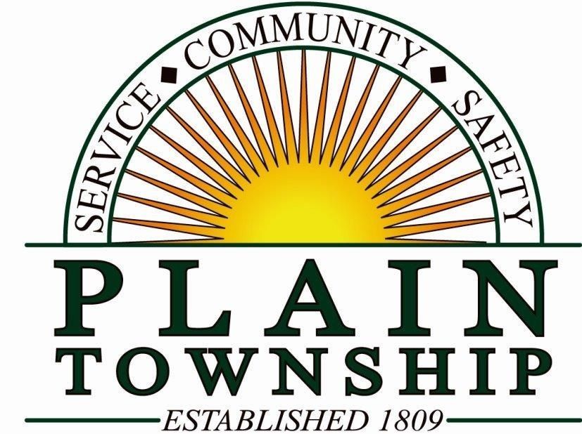 Plain Township logo: Sunburst above 