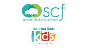 Logo for Stark Community Foundation and Summertime Kids, celebrating the 25th anniversary.