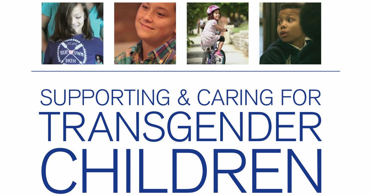 Logo with photos of children above text: Supporting & Caring for Transgender Children.