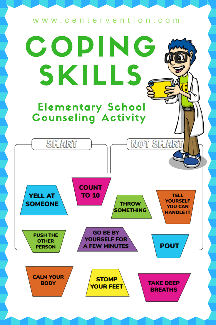 Coping skills chart for elementary school students.