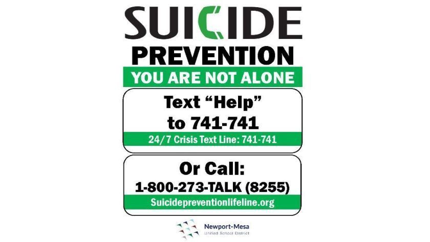 Suicide prevention sign with text: