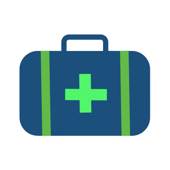 Icon of a medical safety suitcase